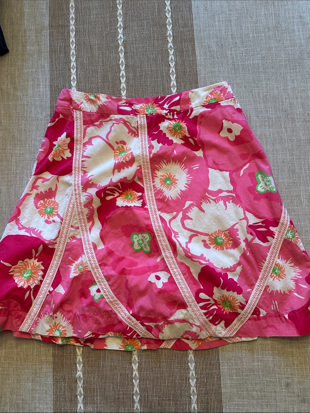 Lilly Pulitzer Pink Floral A-Line Skirt